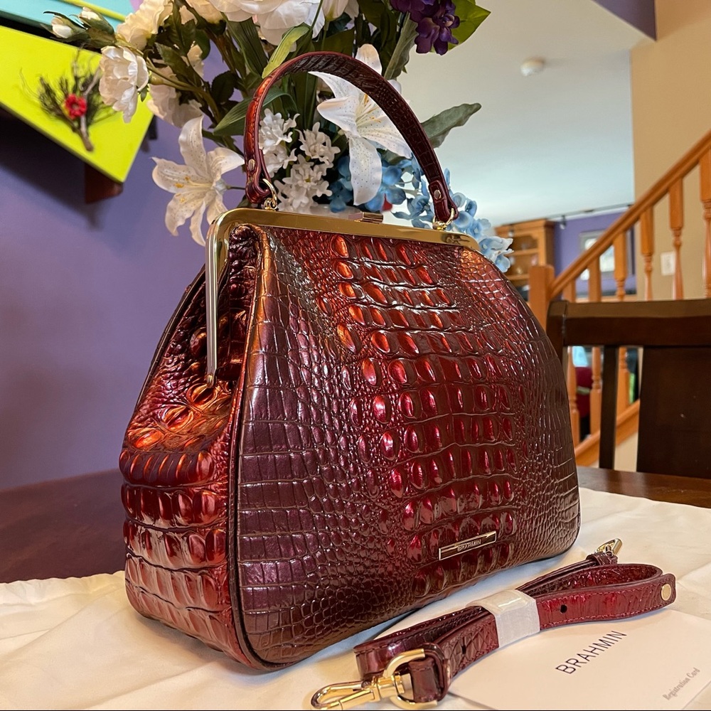 ♥️ ♥️ VINTAGE STYLE! NWOT Brahmin Infrared Emmy Satchel Bag